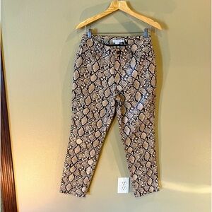 Good American Good Classic Faux Snake Skin Pants, size 4, NWOT